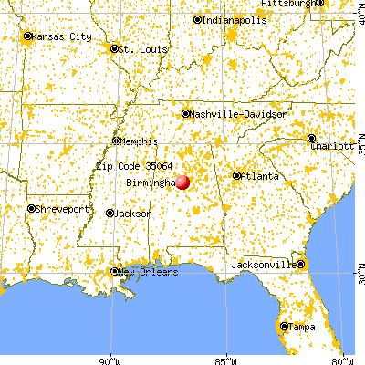 Fairfield, AL (35064) map from a distance