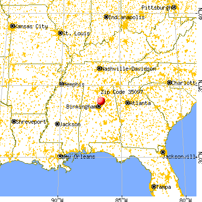 Locust Fork, AL (35097) map from a distance