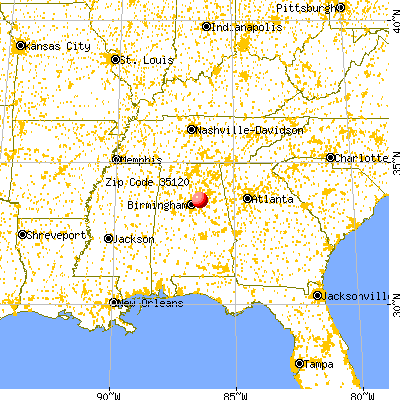Odenville, AL (35120) map from a distance