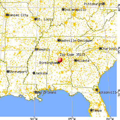 Locust Fork, AL (35133) map from a distance