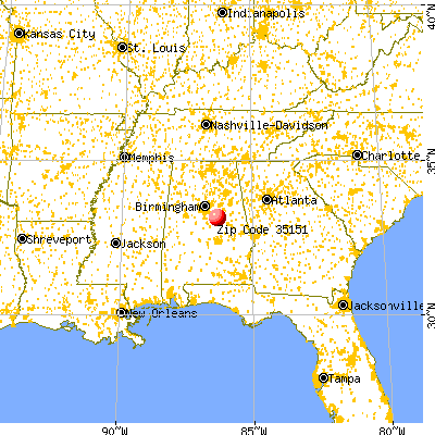 Stewartville, AL (35151) map from a distance