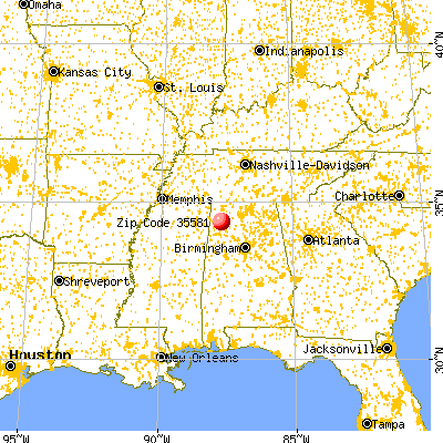 Phil Campbell, AL (35581) map from a distance