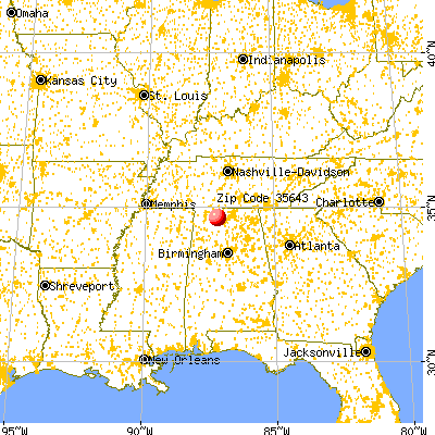 Hillsboro, AL (35643) map from a distance