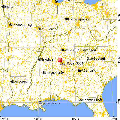 Lester, AL (35647) map from a distance