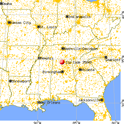 Mooresville, AL (35649) map from a distance