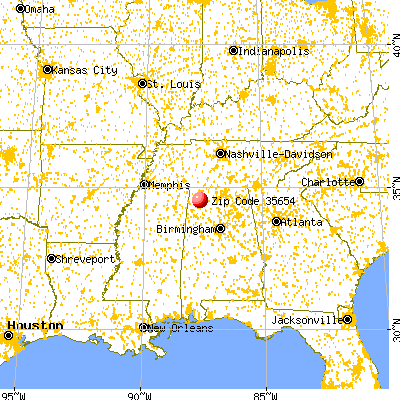 Russellville, AL (35654) map from a distance