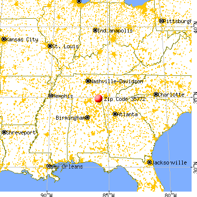 Stevenson, AL (35772) map from a distance
