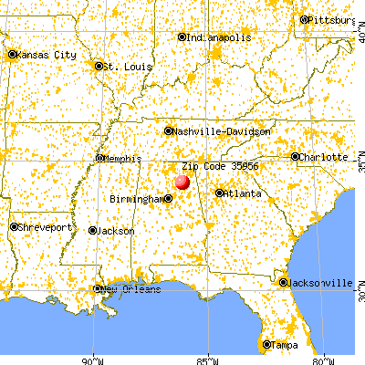 Whitesboro, AL (35956) map from a distance