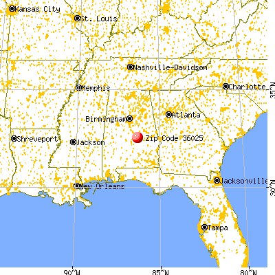 Elmore, AL (36025) map from a distance