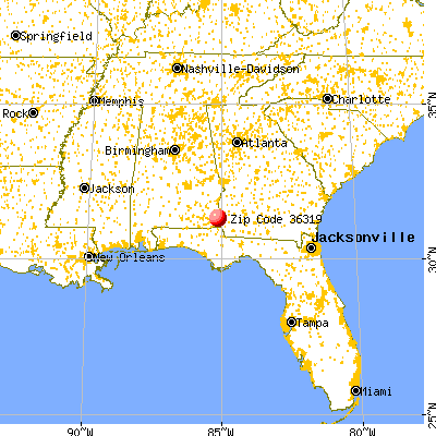Columbia, AL (36319) map from a distance