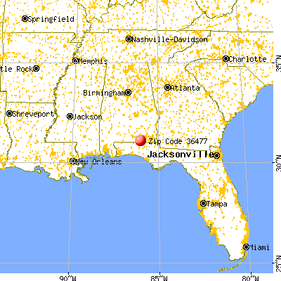 Samson, AL (36477) map from a distance