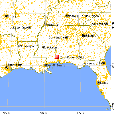 Citronelle, AL (36522) map from a distance