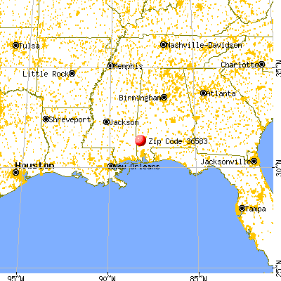 Tibbie, AL (36583) map from a distance