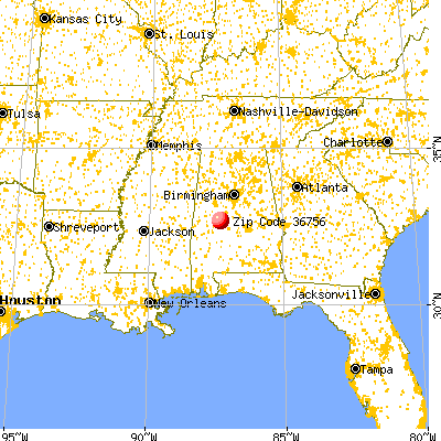 Marion, AL (36756) map from a distance