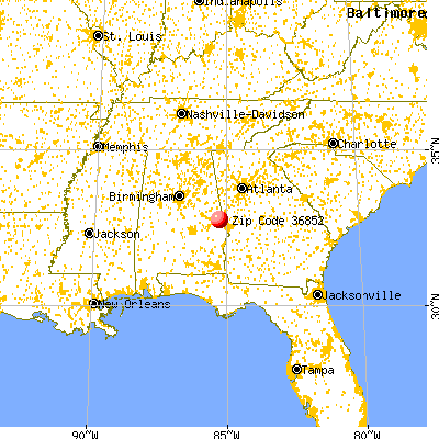 Cusseta, AL (36852) map from a distance