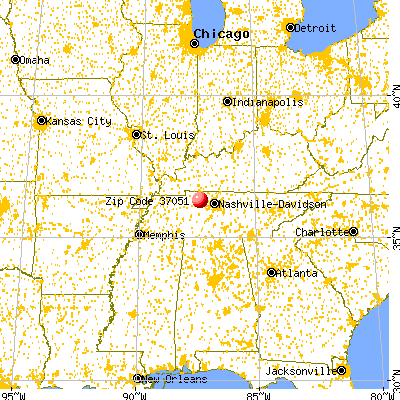 Slayden, TN (37051) map from a distance