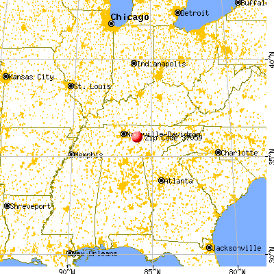 Dowelltown, TN (37059) map from a distance