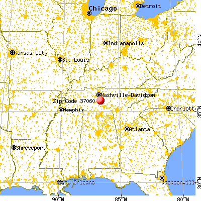 Eagleville, TN (37060) map from a distance