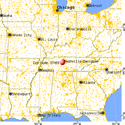 Franklin, TN (37069) map from a distance