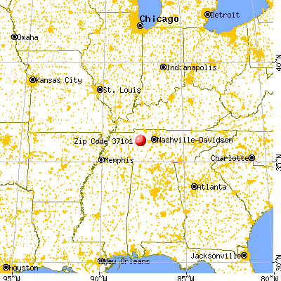 McEwen, TN (37101) map from a distance