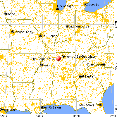 Centerville, TN (37137) map from a distance