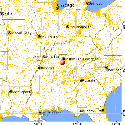 Spring Hill, TN (37174) map from a distance