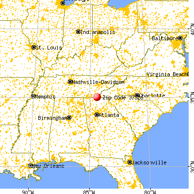 Ducktown, TN (37326) map from a distance