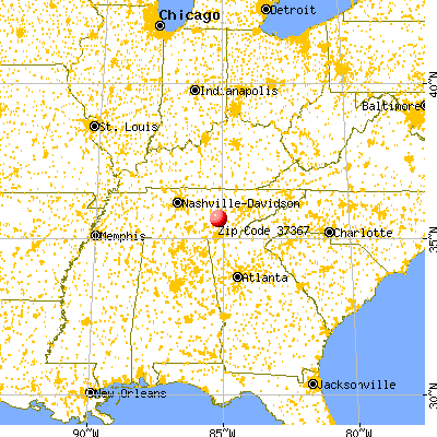 Pikeville, TN (37367) map from a distance