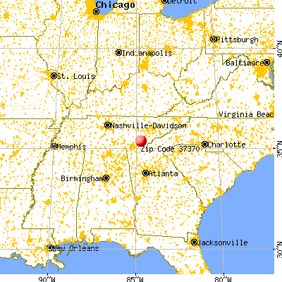 Riceville, TN (37370) map from a distance