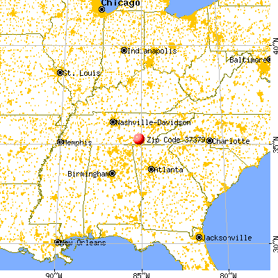 Soddy-Daisy, TN (37379) map from a distance