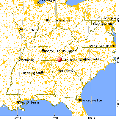 Ducktown, TN (37391) map from a distance