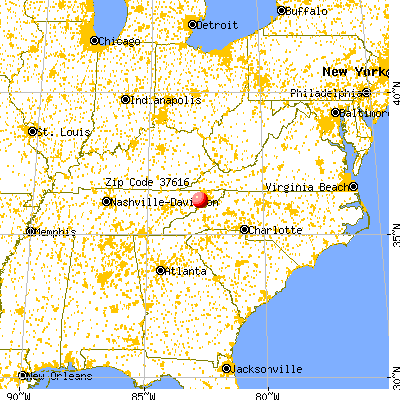 Tusculum, TN (37616) map from a distance