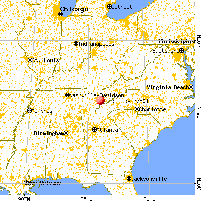 Maryville, TN (37804) map from a distance