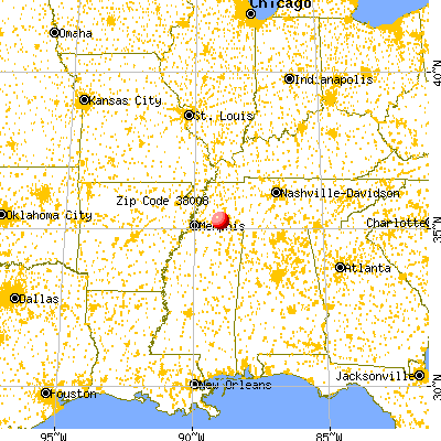 Bolivar, TN (38008) map from a distance