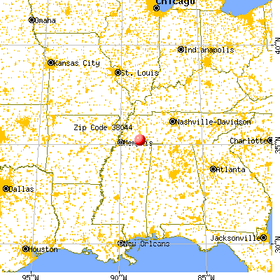 Hornsby, TN (38044) map from a distance