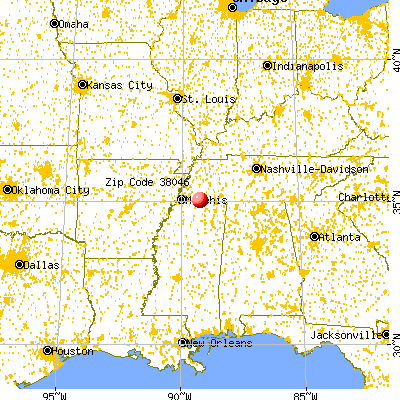 La Grange, TN (38046) map from a distance
