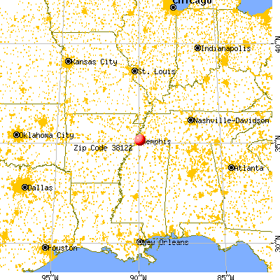 Memphis, TN (38122) map from a distance