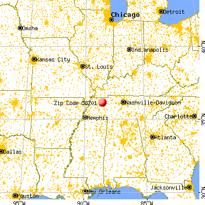 McKenzie, TN (38201) map from a distance