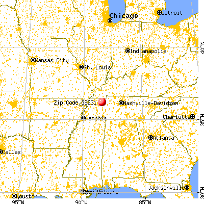 Henry, TN (38231) map from a distance