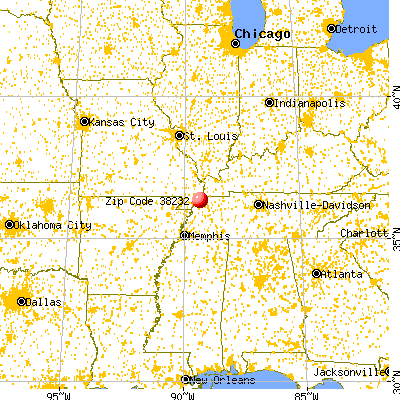 Hornbeak, TN (38232) map from a distance