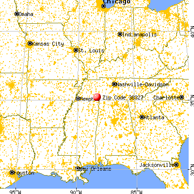 Crump, TN (38327) map from a distance