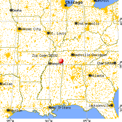 Enville, TN (38332) map from a distance