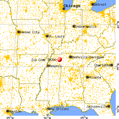 Clarksburg, TN (38390) map from a distance