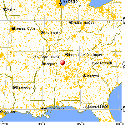 Lawrenceburg, TN (38464) map from a distance