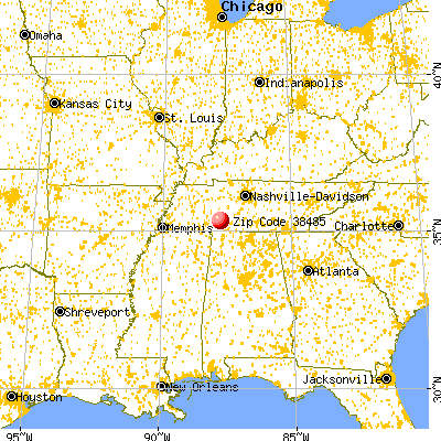 Waynesboro, TN (38485) map from a distance