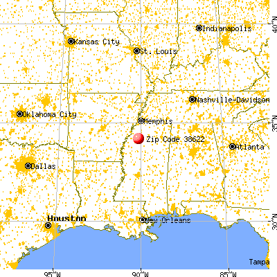 Crowder, MS (38622) map from a distance