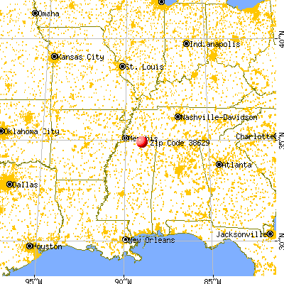 Falkner, MS (38629) map from a distance