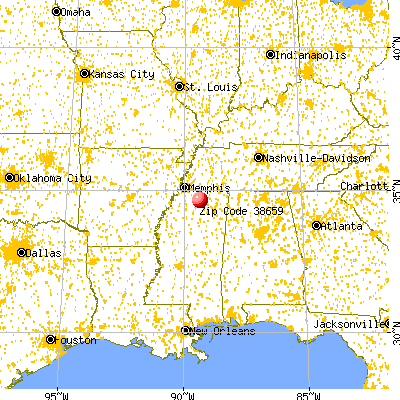 Potts Camp, MS (38659) map from a distance