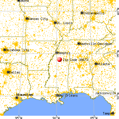 Taylor, MS (38673) map from a distance