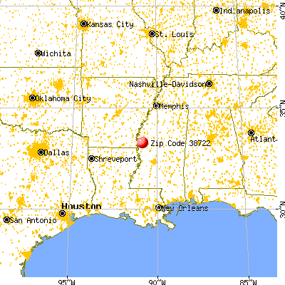 Arcola, MS (38722) map from a distance